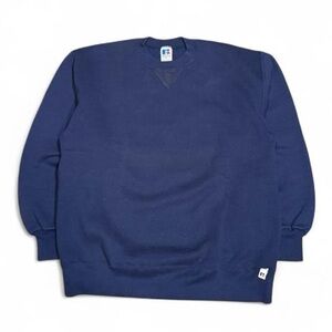 Vintage 90s Russell Athletic Made in USA Navy Crewneck Sweatshirt